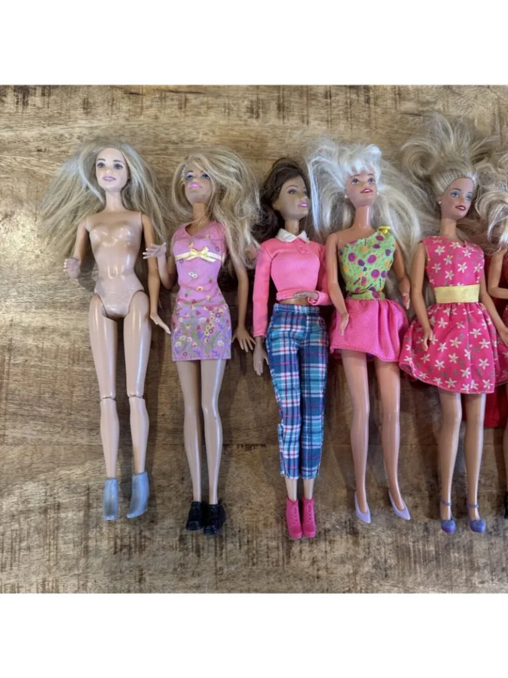 Barbie Doll Lot  7 Mattel Mixed Fashionistas TLC Hair Various Outfits Accessory